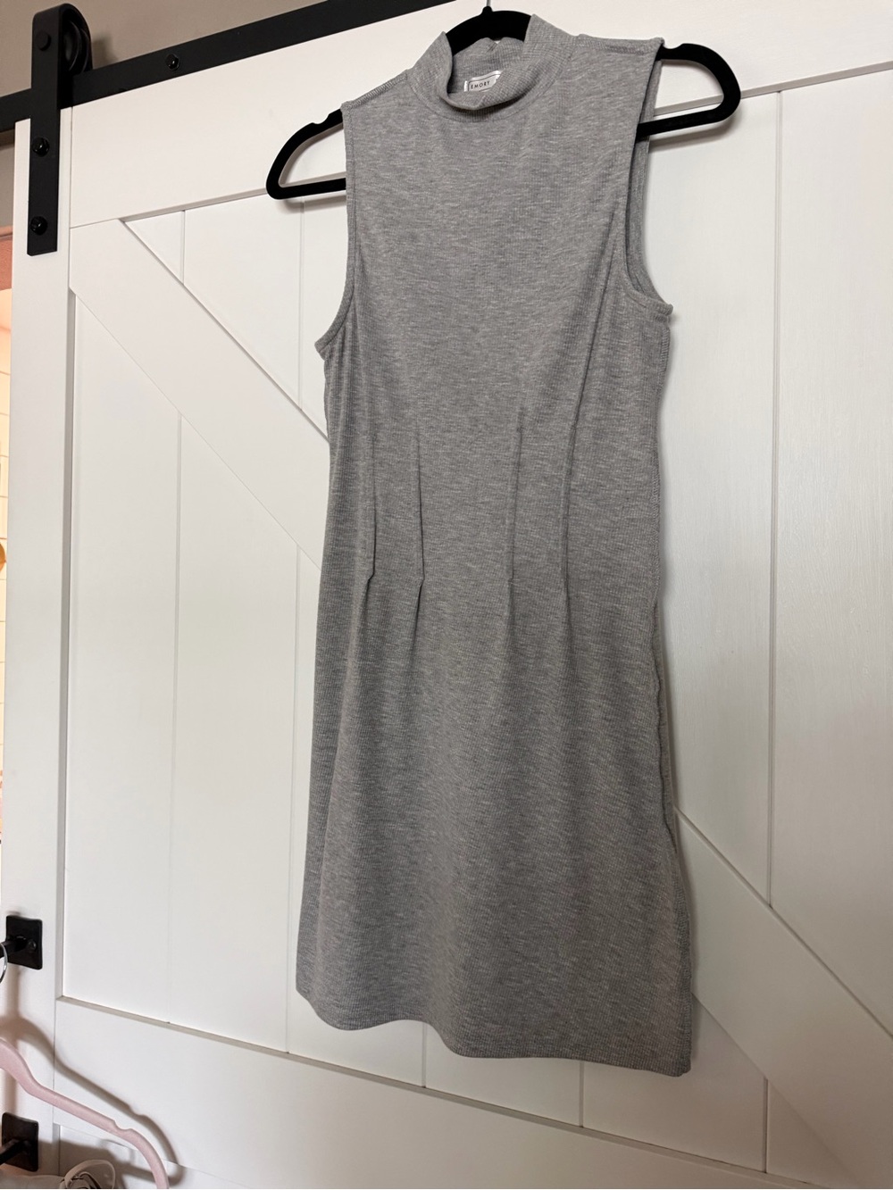 Sleeveless Mock Neck Mini Dress in Heather Gray